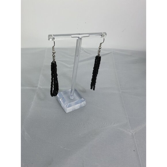 Black Beaded Necklace & Earring Set By Paparazzi - Picture 6 of 7
